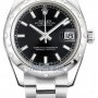 Rolex 178344 Black Index Oyster  Datejust 31mm Stainless
