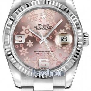 Rolex 116234 Pink Floral Oyster  Datejust 36mm Stainless 116234PinkFloralOyster 259929