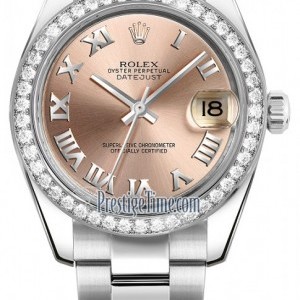 Rolex 178384 Pink Roman Oyster  Datejust 31mm Stainless 178384PinkRomanOyster 414849