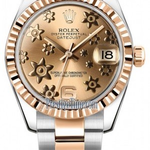 Rolex 178271 Pink Floral Oyster  Datejust 31mm Stainless 178271PinkFloralOyster 397571