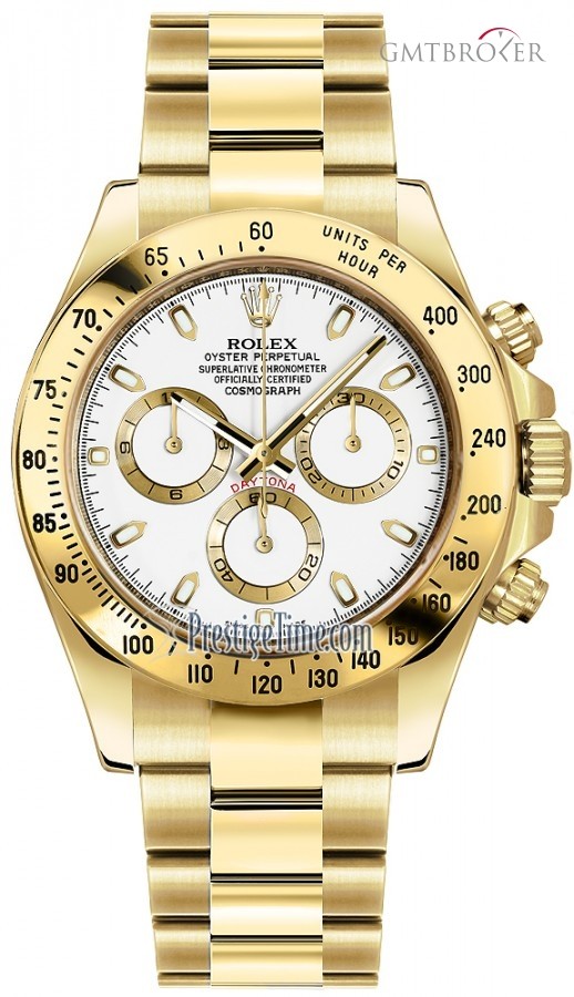 Rolex 116528 White Index  Cosmograph Daytona Yellow Gold 116528WhiteIndex 268755