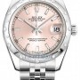 Rolex 178344 Pink Index Jubilee  Datejust 31mm Stainless