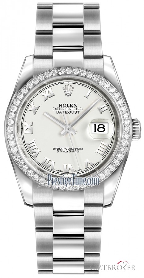 Rolex 116244 White Roman Oyster  Datejust 36mm Stainless 116244WhiteRomanOyster 260521