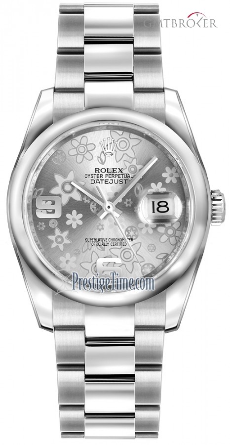 Rolex 116200 Silver Floral Oyster  Datejust 36mm Stainle 116200SilverFloralOyster 260167
