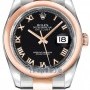 Rolex 116201 Black Roman Oyster  Datejust 36mm Stainless