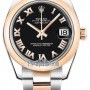 Rolex 178241 Black Roman Oyster  Datejust 31mm Stainless