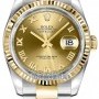 Rolex 116233 Champagne Roman Oyster  Datejust 36mm Stain
