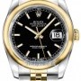 Rolex 116203 Black Index Jubilee  Datejust 36mm Stainles