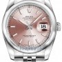 Rolex 116200 Pink Index Jubilee  Datejust 36mm Stainless