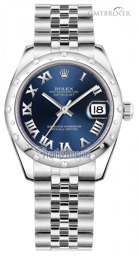 Rolex 178344 Blue Roman Jubilee  Datejust 31mm Stainless 178344BlueRomanJubilee 395247