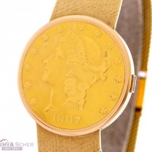 Anonimo Chopard 20 Dollar Coin Watch 18k Yellow Gold Bj-19 nessuna 460635