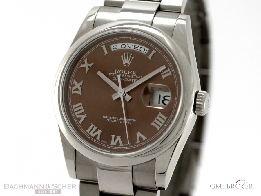 Rolex Day-Date Ref-118209 18k White Gold Papers Bj-2002 118209 81013