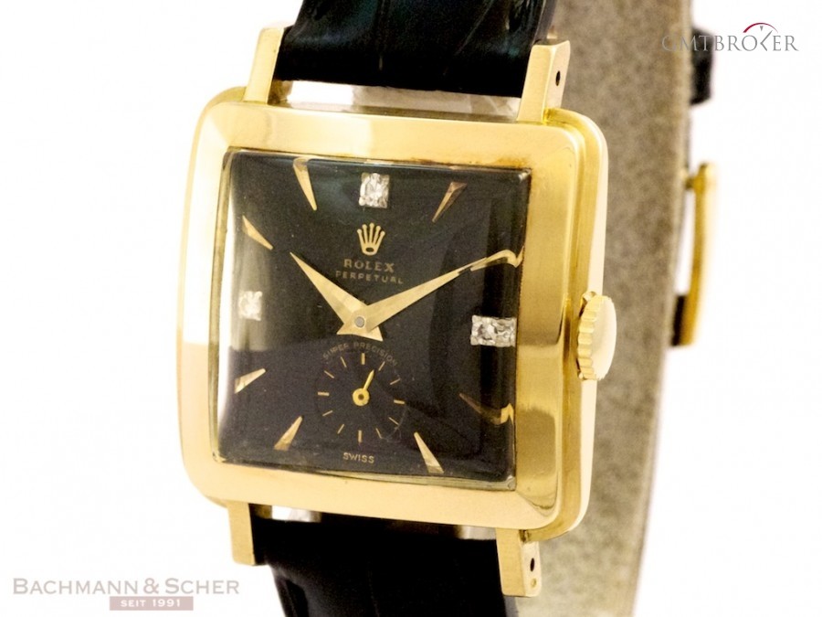 Rolex Vintage Ladies Watch Square 18K Yelow Gold BJ 1958 4643 444281