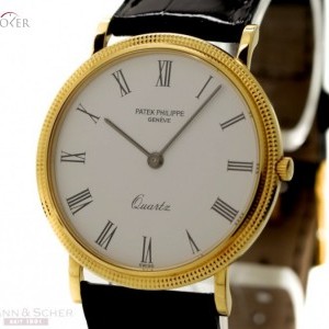 Patek Philippe Calatrava Quartz Ref-3744 18k Yellow Gold Bj-1990 3744 626223