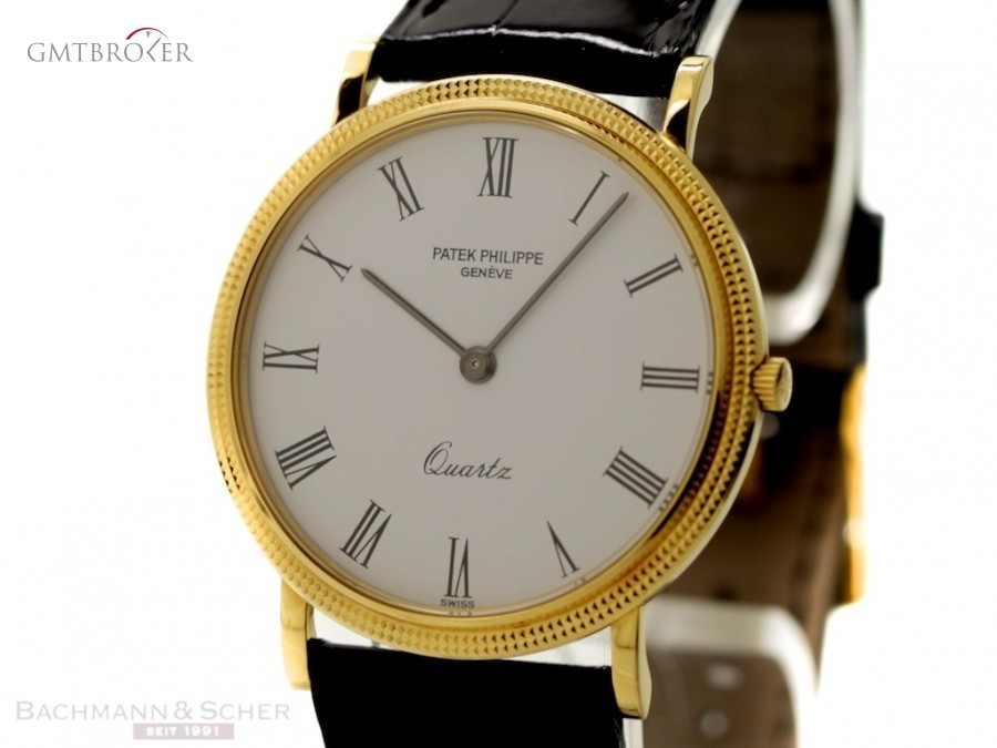 Patek Philippe Calatrava Quartz Ref-3744 18k Yellow Gold Bj-1990 3744 626223