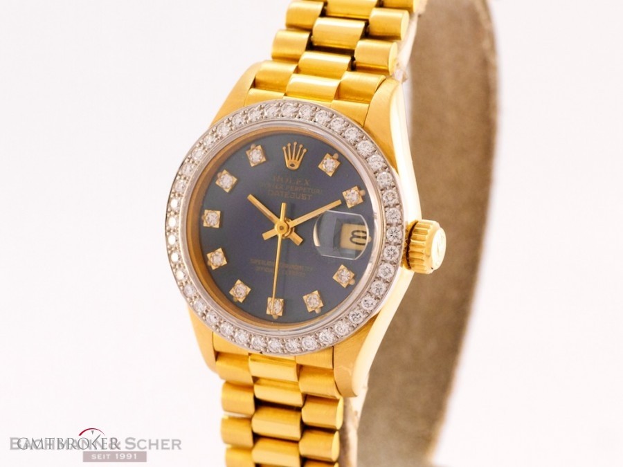 Rolex Lady Datejust Ref 69178 18k Yellow Gold Diamond Di 69178 375403