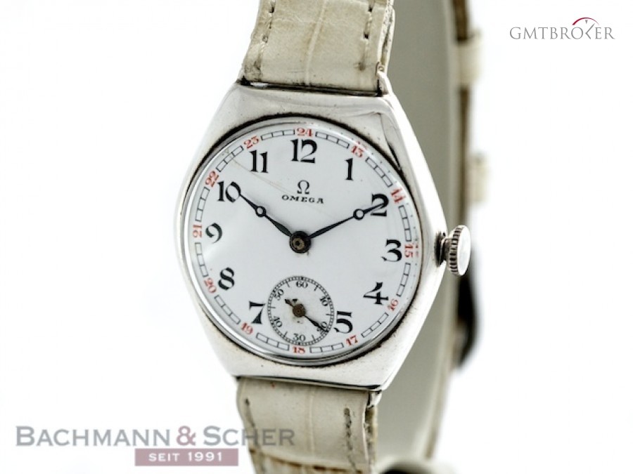 Omega OMEGA Vintage Gentlemans WWI Watch 925 Silber Enam Geh.-Nr.7112864 80857