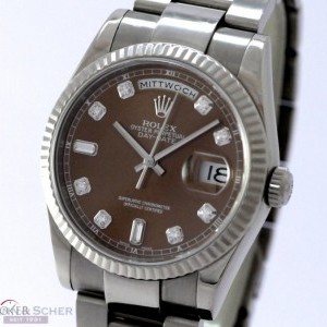 Rolex Day-Date Ref-118239 in 18k White Gold Brown Metall 118239 170175
