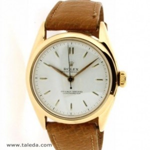 Rolex OVETTO 6084 IN ORO GIALLO E PELLE 31MM 6084 48295