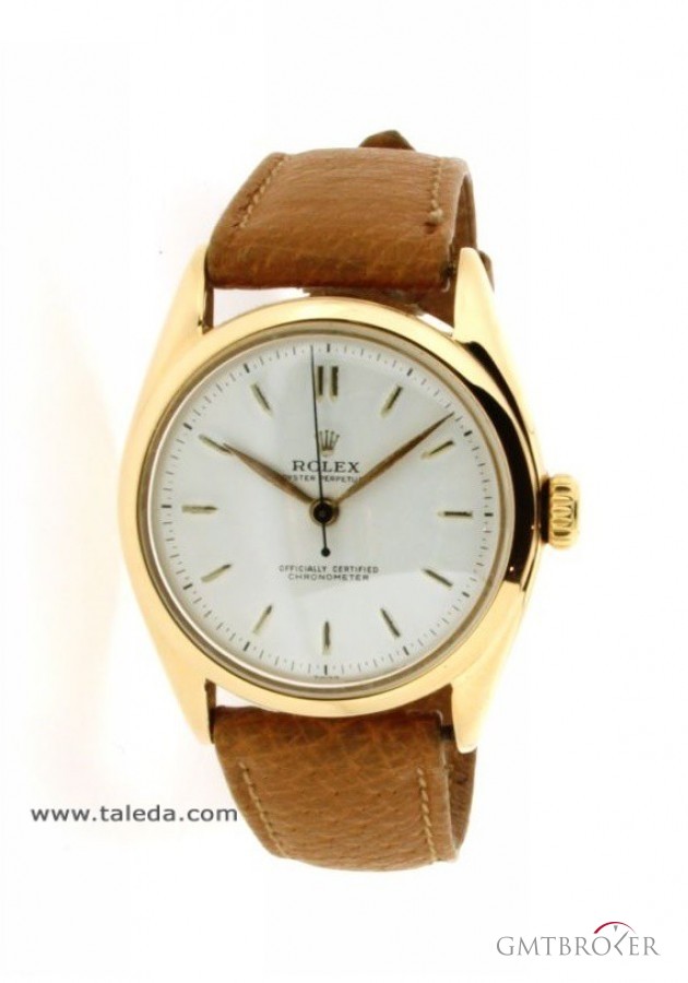 Rolex OVETTO 6084 IN ORO GIALLO E PELLE 31MM 6084 48295
