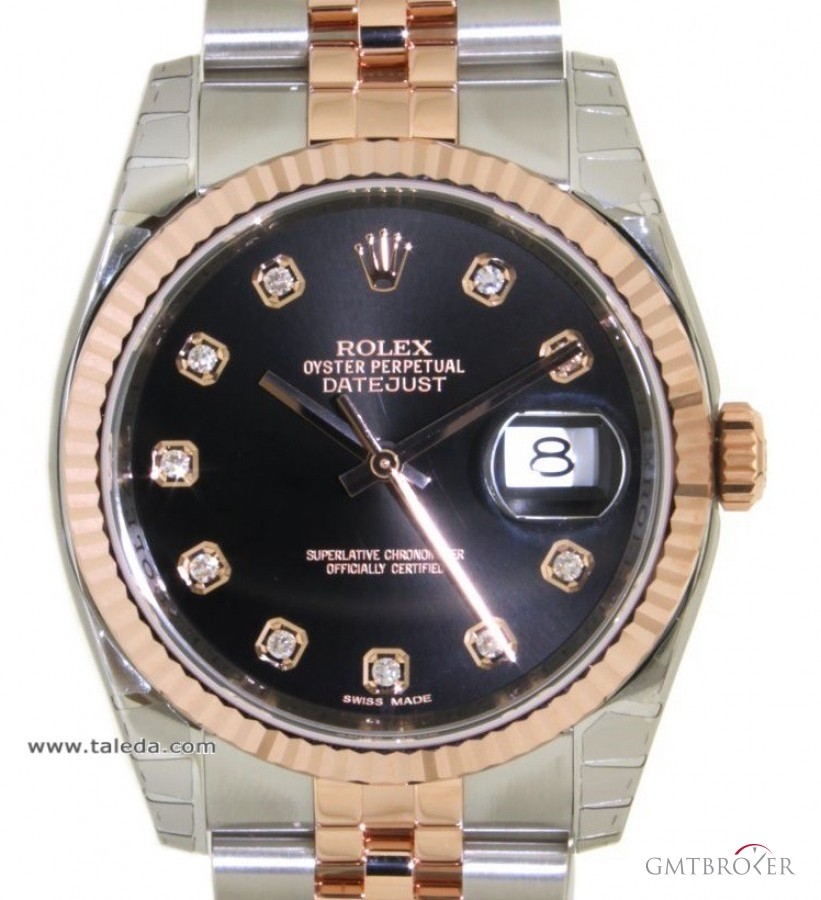 Rolex DATEJUST 116231 IN STEEL PINK GOLD AND DIAMONDS 36 116231 188947