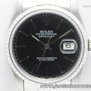 Rolex Oyster DateJust 16220 quadrante nero zigrinato ful 16220 740743
