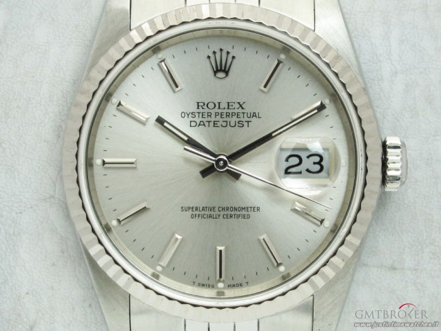Rolex Oyster DateJust 16234 quadrante argento full set 16234 835387