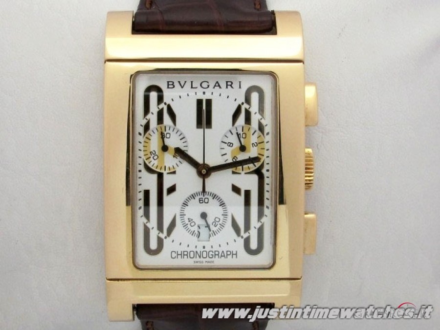Bulgari Rettangolo Chrono RTC 49 GLD full set RTC49GLD 592521