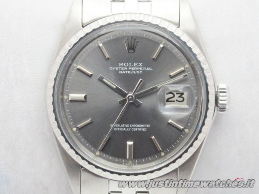 Rolex Vintage Oyster DateJust 1601 quadrante grigio full 1601 770525