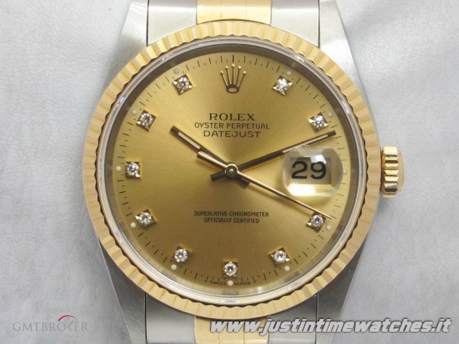 Rolex Oyster DateJust 16233 quadrante oro con diamanti f 16233 760145