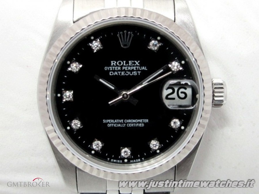 Rolex Oyster DateJust 68274 medio Lady 31 mm black diamo, Photo 1 on  Gmtbroker