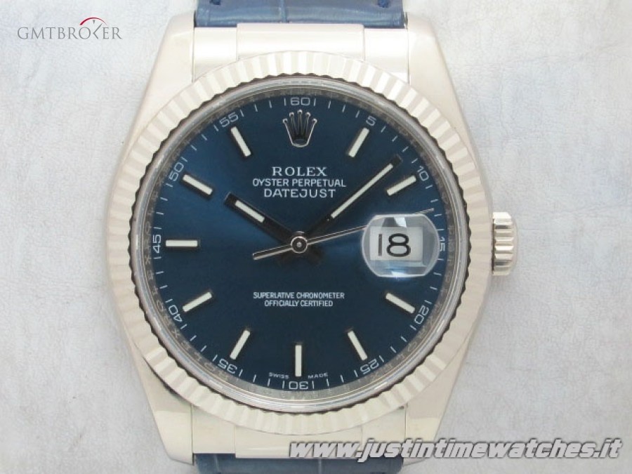 Rolex Oyster DateJust 116139 quadrante blu 18K Full set 116139 788078