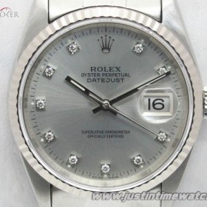 Rolex Oyster DateJust 16234 quadrante argento con diaman 16234 743457