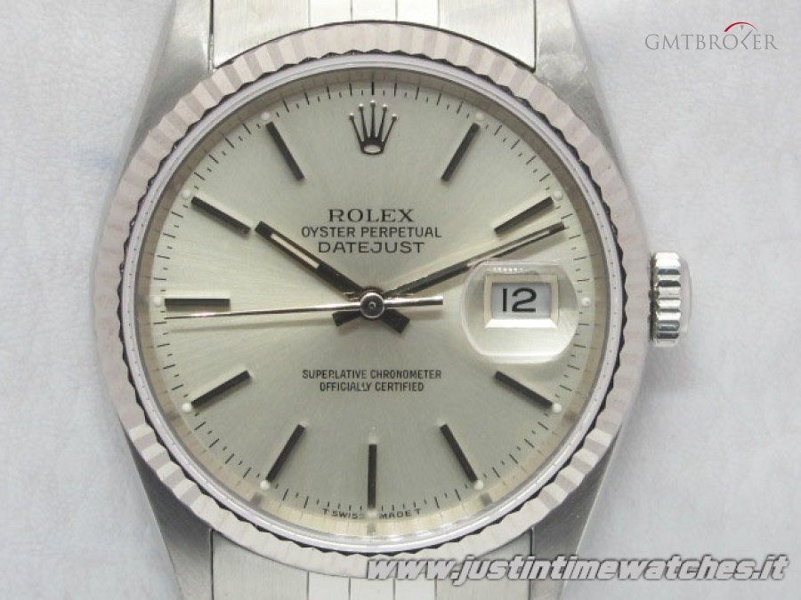 Rolex Oyster DateJust 16234 quadrante argento full set 16234 728497
