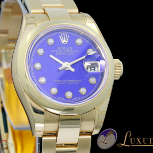 Rolex Lady-Datejust mit Brillantbesatz und Lapis Lazuli 179168 193963