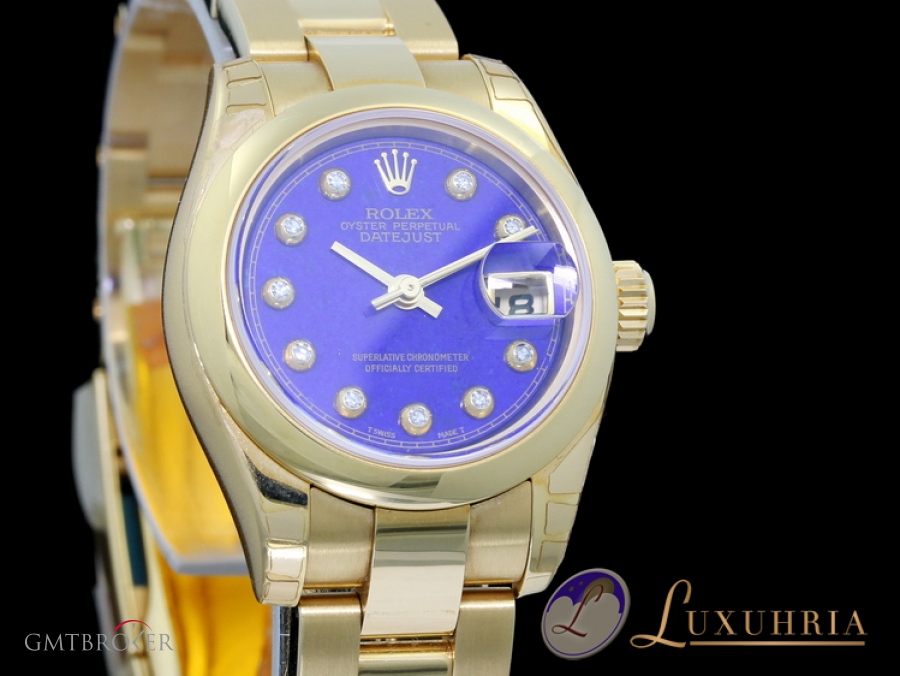 Rolex Lady-Datejust mit Brillantbesatz und Lapis Lazuli 179168 193963