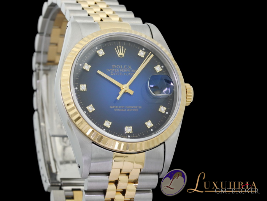 Rolex Datejust Blue Vignette Diamond Dial 36mm ZB  Blau 16233 807644