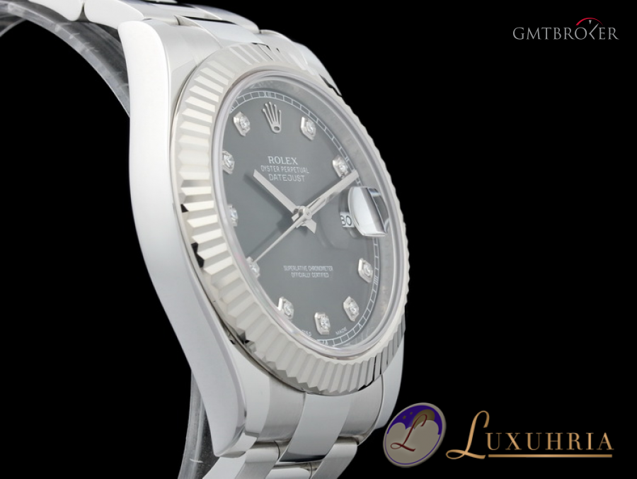 Rolex Datejust II EdelstahlWeissgold-Lnette Diamantziffe 116334 195623