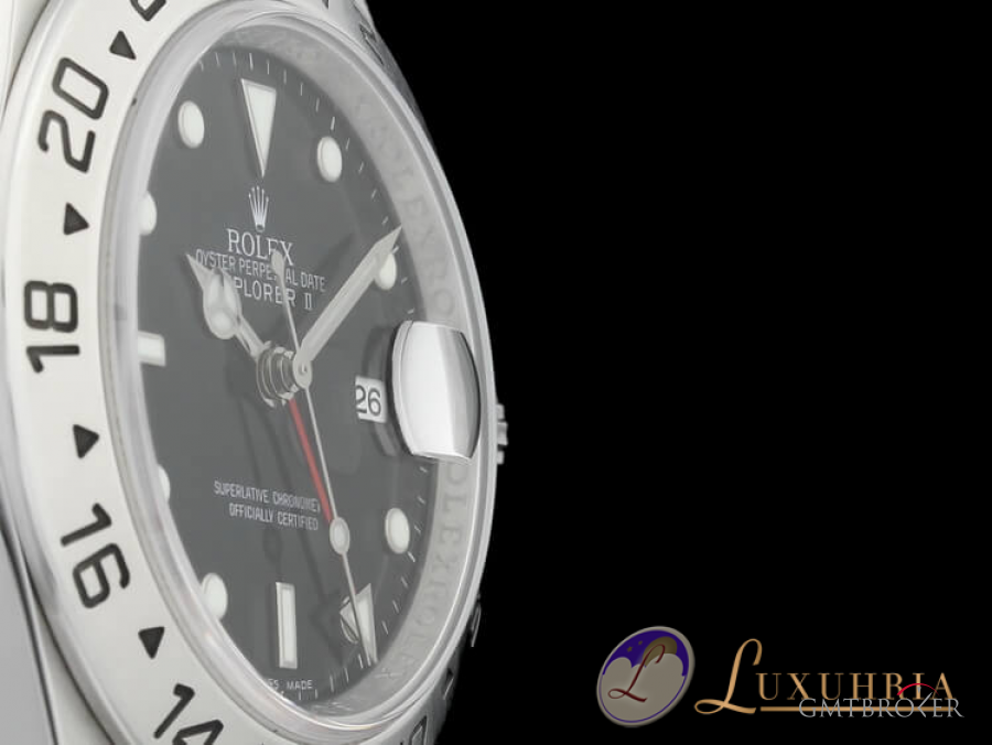 Rolex Oyster Perpetual Explorer II EdelstahlSchwarz GMT 16570 758557
