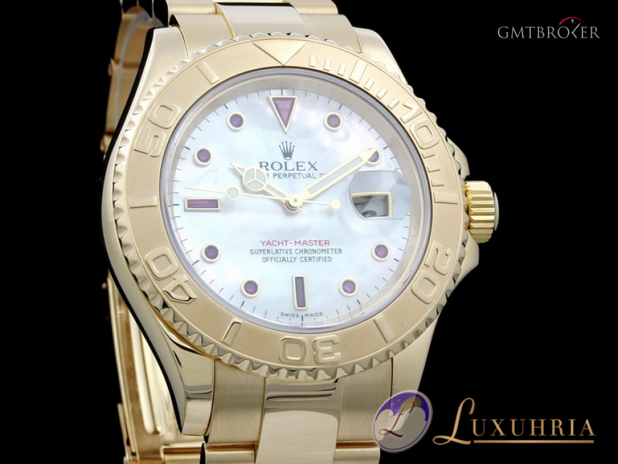 Rolex Yacht-Master 18kt Gelbgold White Mother of Pearl M 16628MOPRubin 195099
