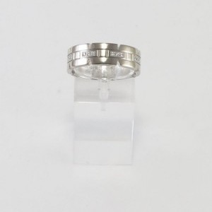 Cartier 18k White Gold Tank Franaise Ring B4060164 Size 63 nessuna 589721