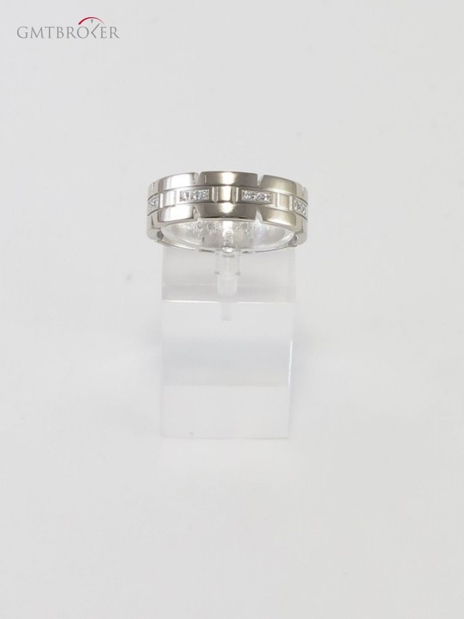 Cartier 18k White Gold Tank Franaise Ring B4060164 Size 63 nessuna 589721
