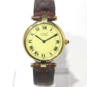 Cartier Must 590003 Gold Plated Gold Plated On Leather Gol nessuna 547575