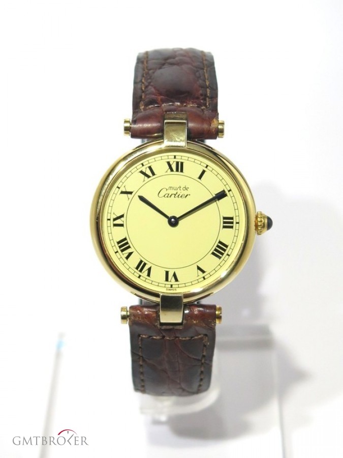 Cartier Must 590003 Gold Plated Gold Plated On Leather Gol nessuna 547575