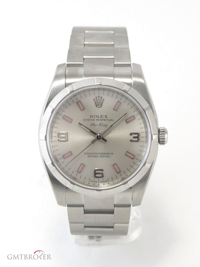 Rolex Airking 114210 Silver And Pink Dial Full Set Z Ser nessuna 607699
