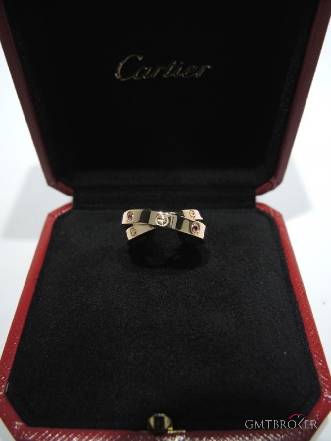 Cartier Bague Love Saphire Diamond Rose Gold 18k Ring Set nessuna 506223