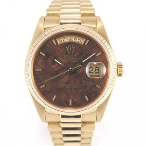 Rolex Day Date 18038 Wood Mahogany Acajou Dial With Pape nessuna 633191