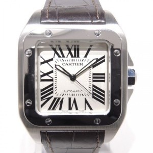 Cartier Santos 100 51 X 38 Mm Steel Case On A Leather Band nessuna 531507