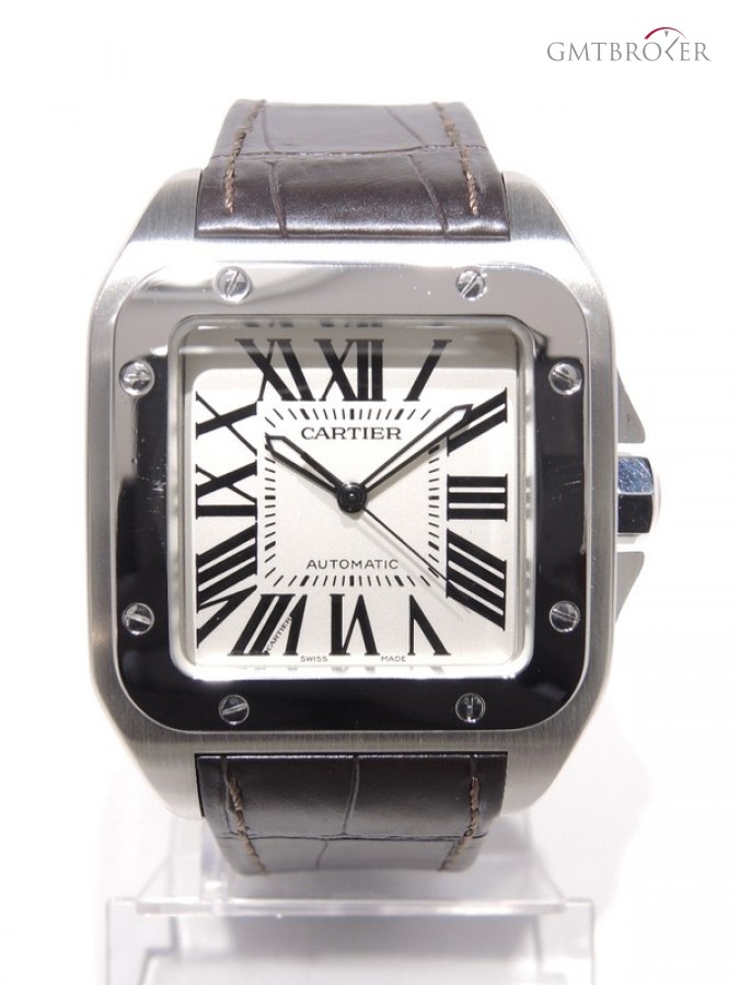 Cartier Santos 100 51 X 38 Mm Steel Case On A Leather Band nessuna 531507
