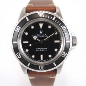 Rolex Submariner Vintage 5513 Steel Case On A Leather Ba nessuna 612753